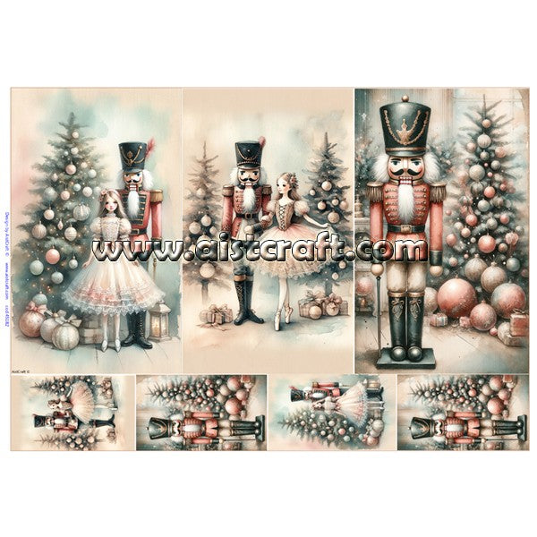 Decoupage Paper - Aistcraft - 45182 - Nutcracker and Marie - Rice Paper 11.75"x16.5"