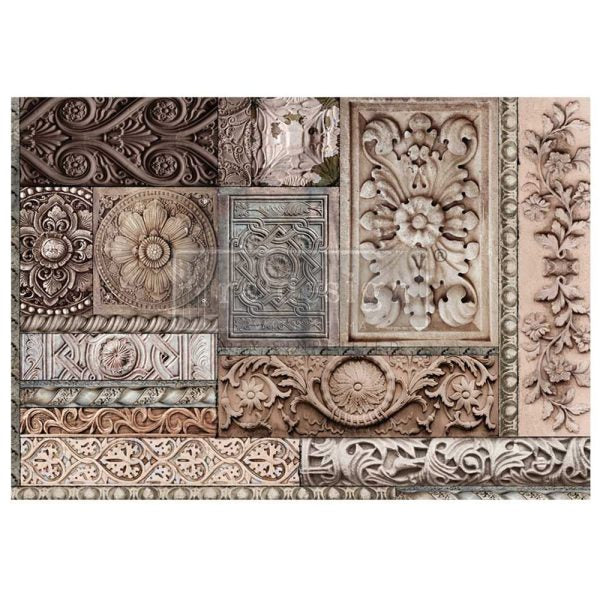 Decoupage Paper - redesign - A1 - Carved Stonework - 23" x 33" Fiber