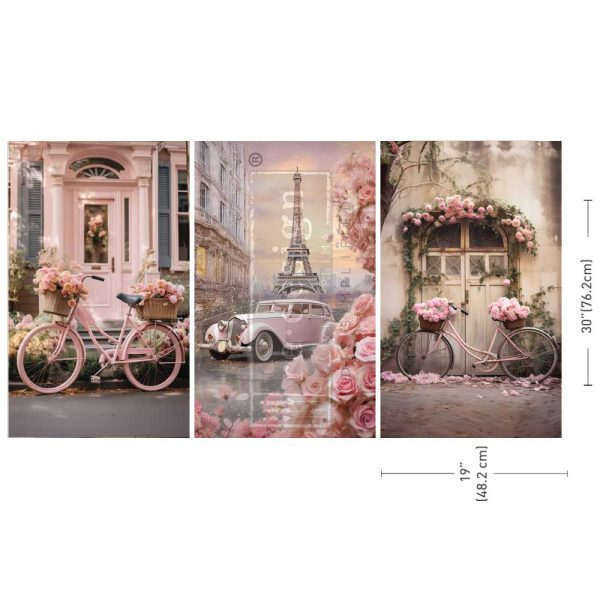 Decoupage Paper - redesign - 19.5" x 30"(Set of 3) - Parisian Bloom Haven - Tissue