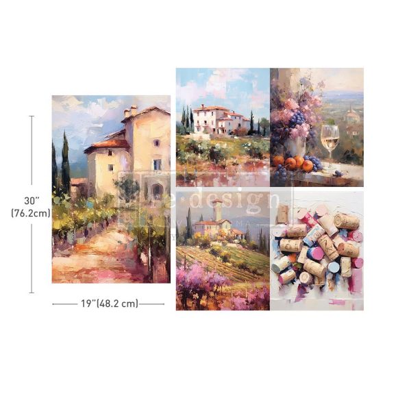 Decoupage Paper - redesign - 19.5" x 30"(Set of 3) - Romantic Getaway - Tissue