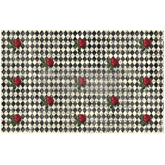 Decoupage Paper - Redesign - 19"x30" - Queen's Court of Roses - Tissue