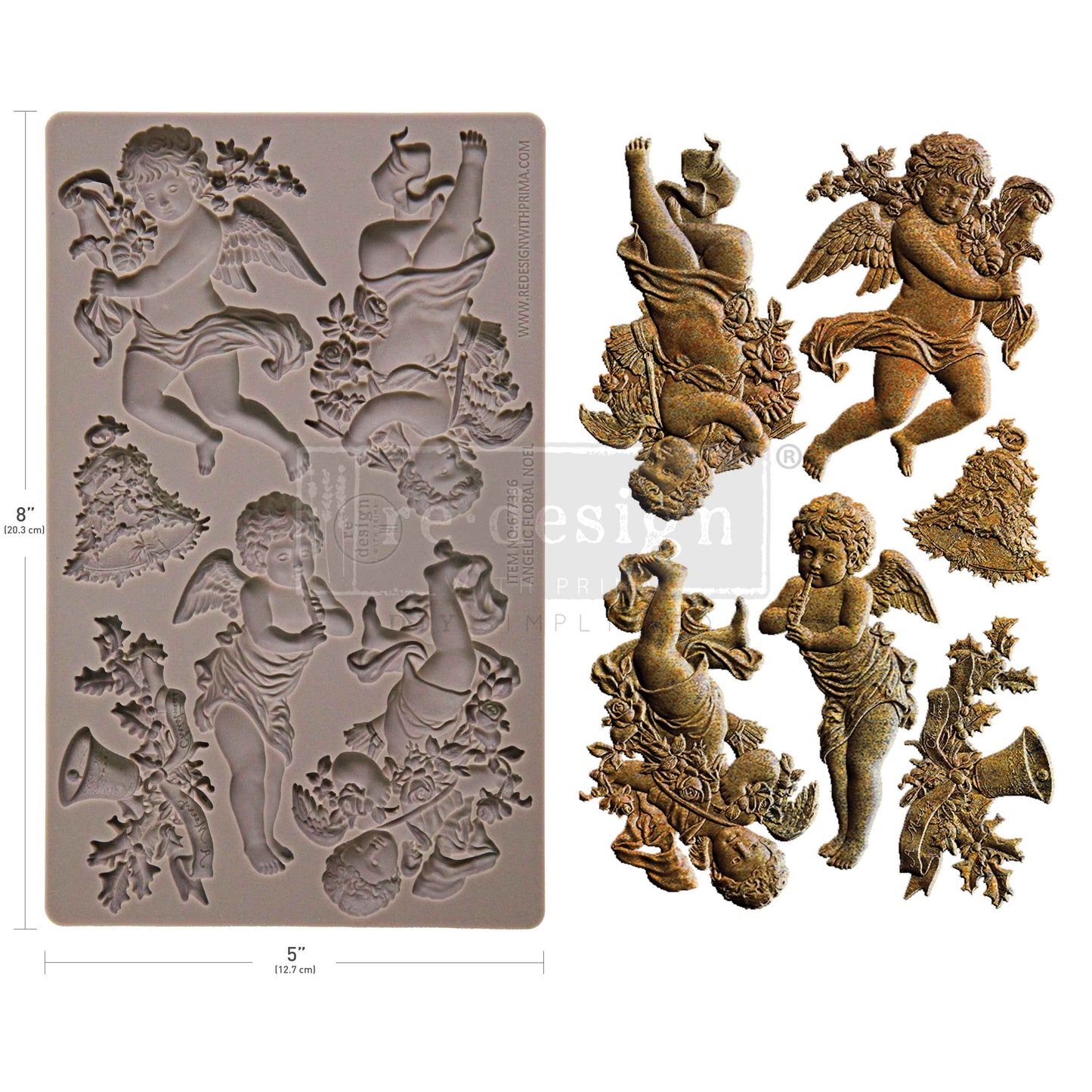 Decor Moulds - Redesign - Angelic Floral Noel - 5"X8"
