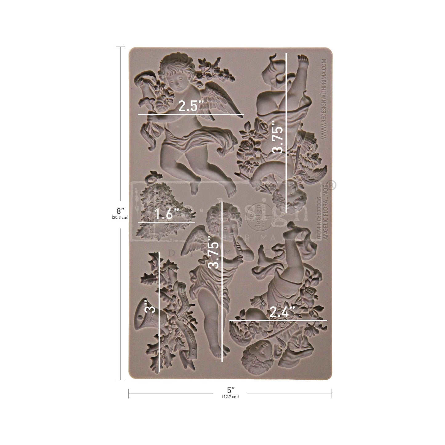 Decor Moulds - Redesign - Angelic Floral Noel - 5"X8"