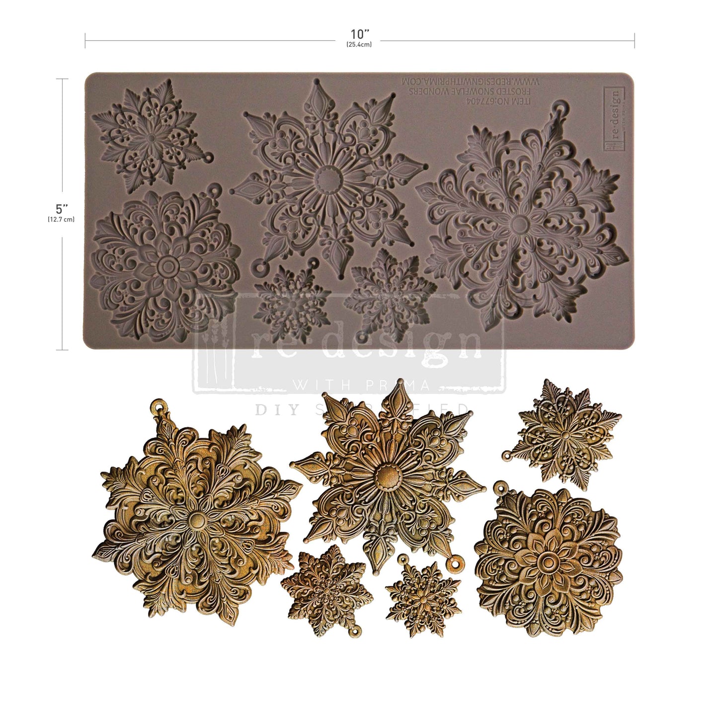Decor Moulds - Redesign - Frosted Snowflake Wonders - 5"X10"