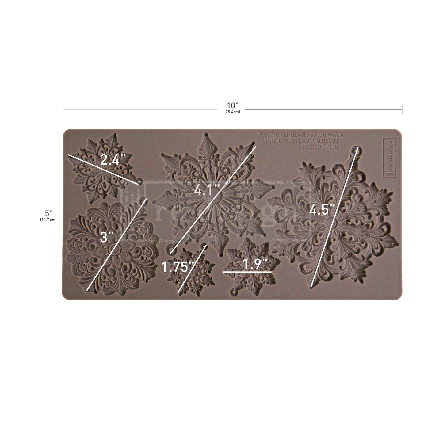 Decor Moulds - Redesign - Frosted Snowflake Wonders - 5"X10"