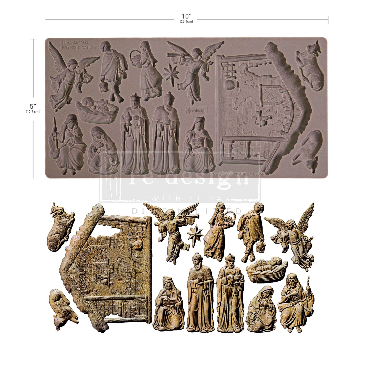 Decor Moulds - Redesign - Holy Night Nativity - 5"X10"