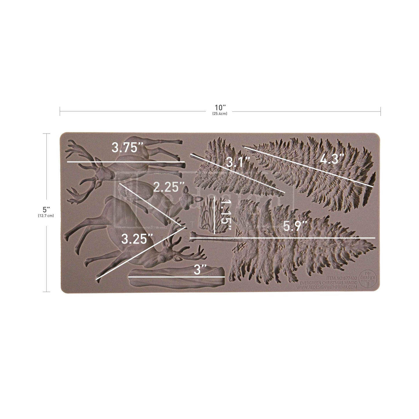 Decor Moulds - Redesign - Evergreen Christmas - 5"X10"