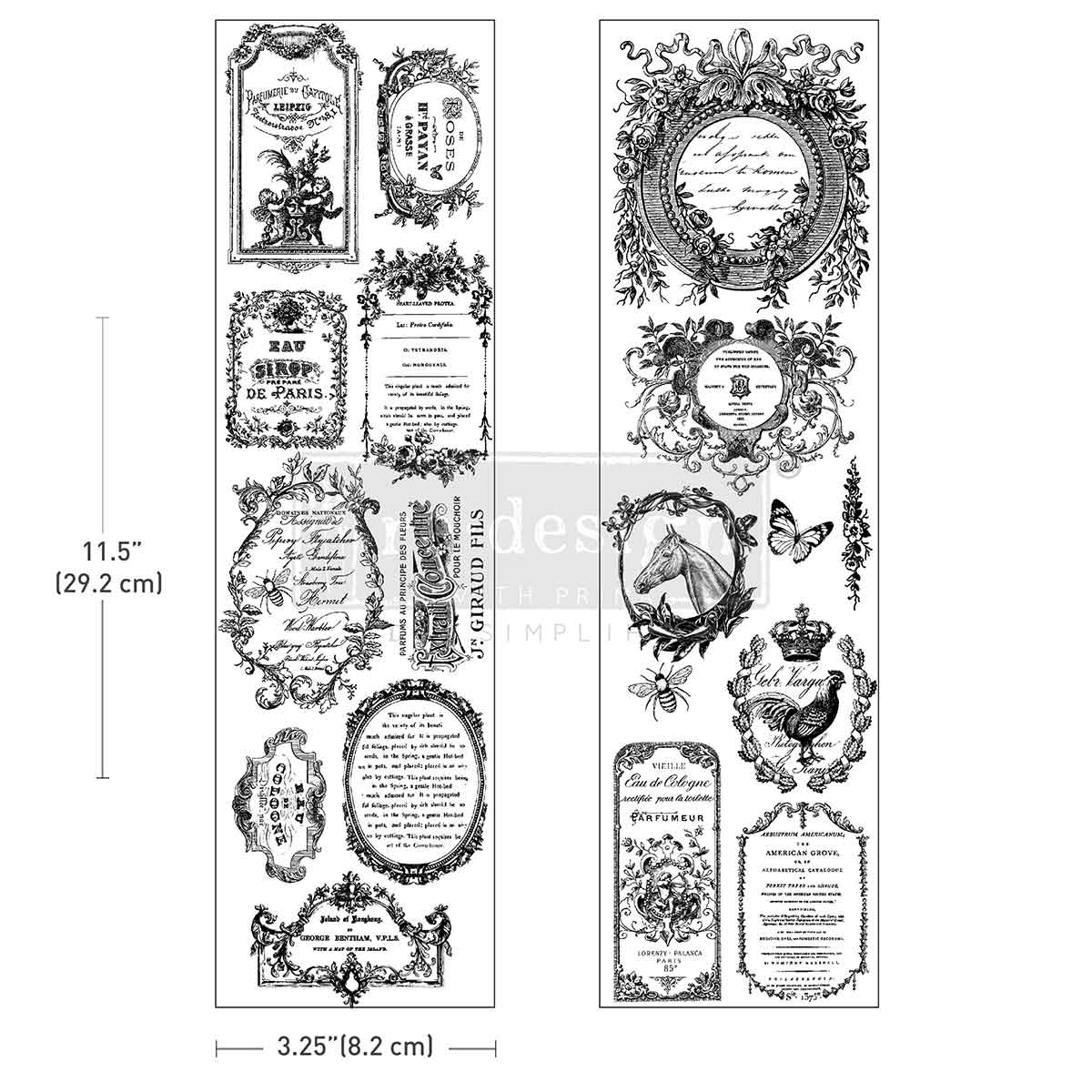 Transfers - Redesign - Luxe 3.25"x11.5" - Romance En Fleur (2 sheets)-Luxe