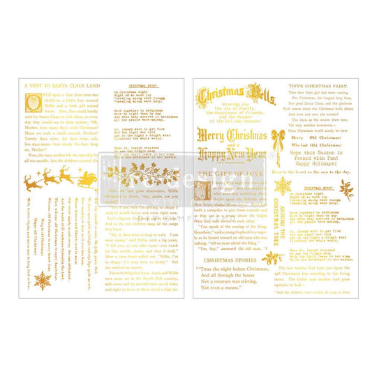 Transfers - Redesign - Middy 8.5" x 11" - Golden Tidings (Foil) 2 sheets