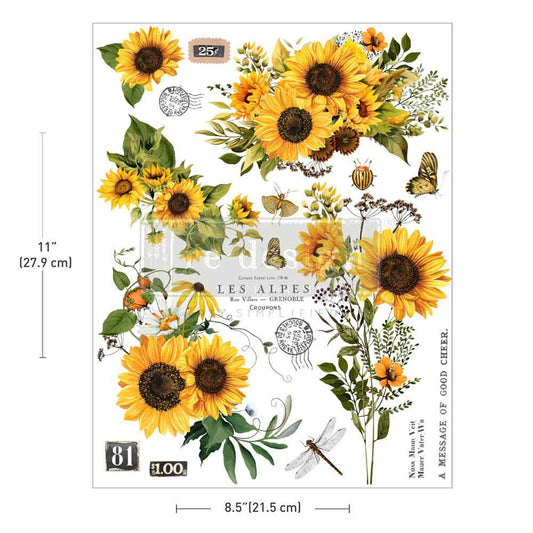 Transfers - Redesign - Middy 8.5" x 11" - Rustic Amber Petals (H20) ( 1 sheet) #684631
