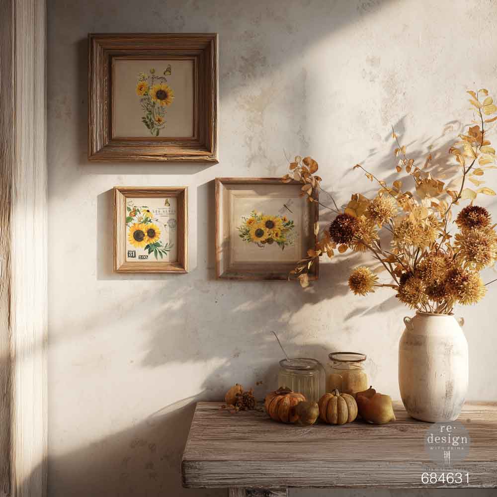 Transfers - Redesign - Middy 8.5" x 11" - Rustic Amber Petals (H20) ( 1 sheet) #684631