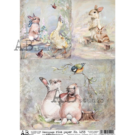 Decoupage Paper - ABstudio - A4 - AB1253 - 3 Pack Easter Scenes