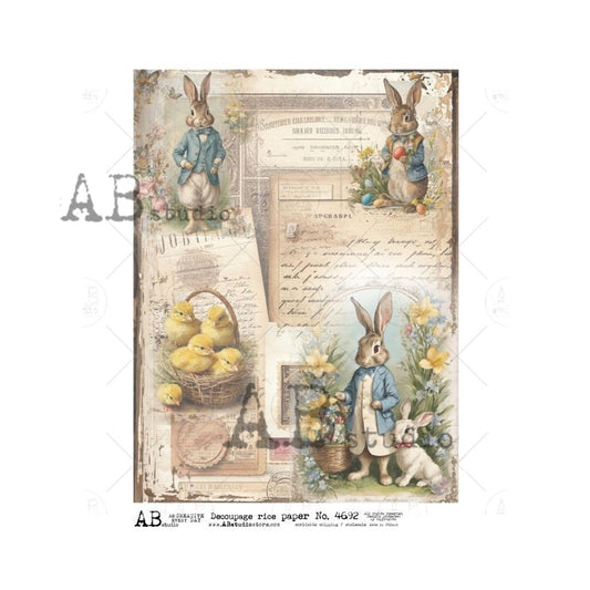 Decoupage Paper - ABstudio - A4 - AB4692 - Easter Ephemera - Rice Paper
