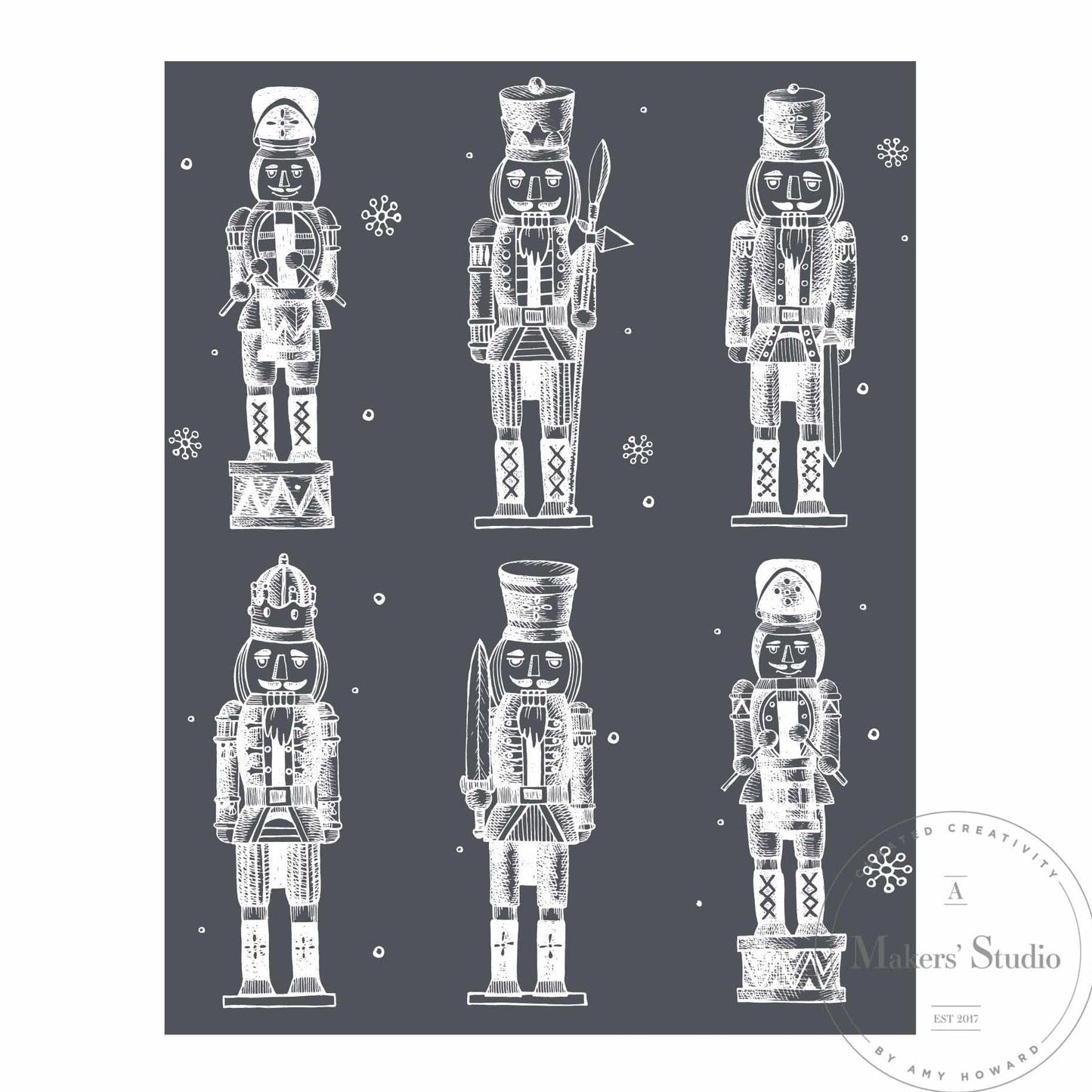 Stencils - A Makers Studio - Nutcracker Review  - 8.5" x 11"