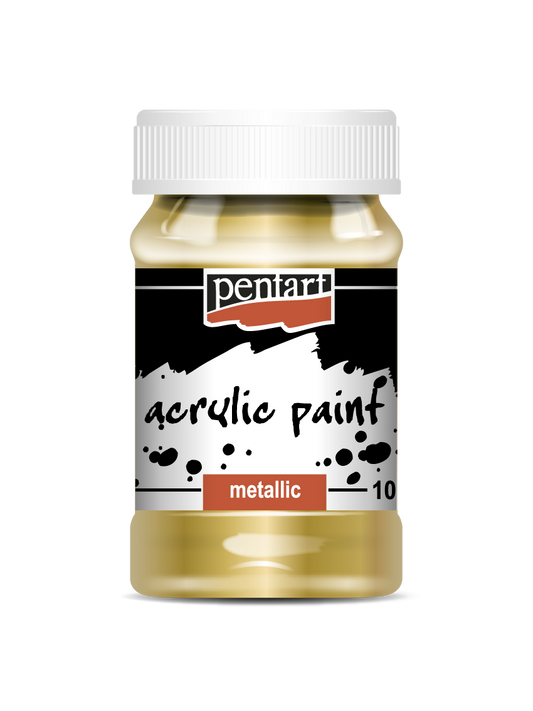 Pentart - Paint - Acrylic Metallic -Gold- 100ml
