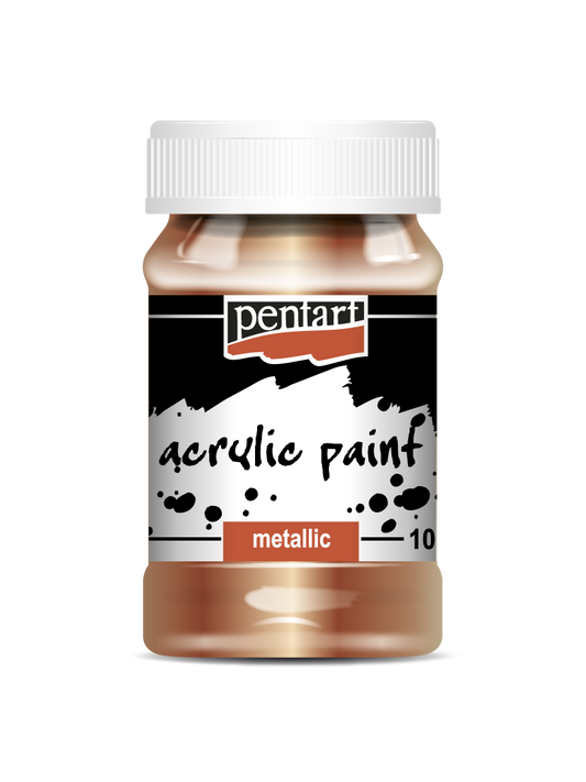 Pentart - Paint - Acrylic Metallic -Antique Copper - 100ml