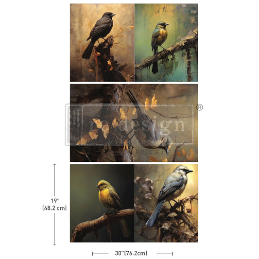 Decoupage Paper - redesign - 19.5" x 30"(Set of 3) - Avian Dreamscape - Tissue