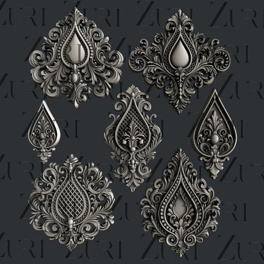 Moulds - Zuri - Baroque Dewdrops - 7.6"x6.5"-Silicone