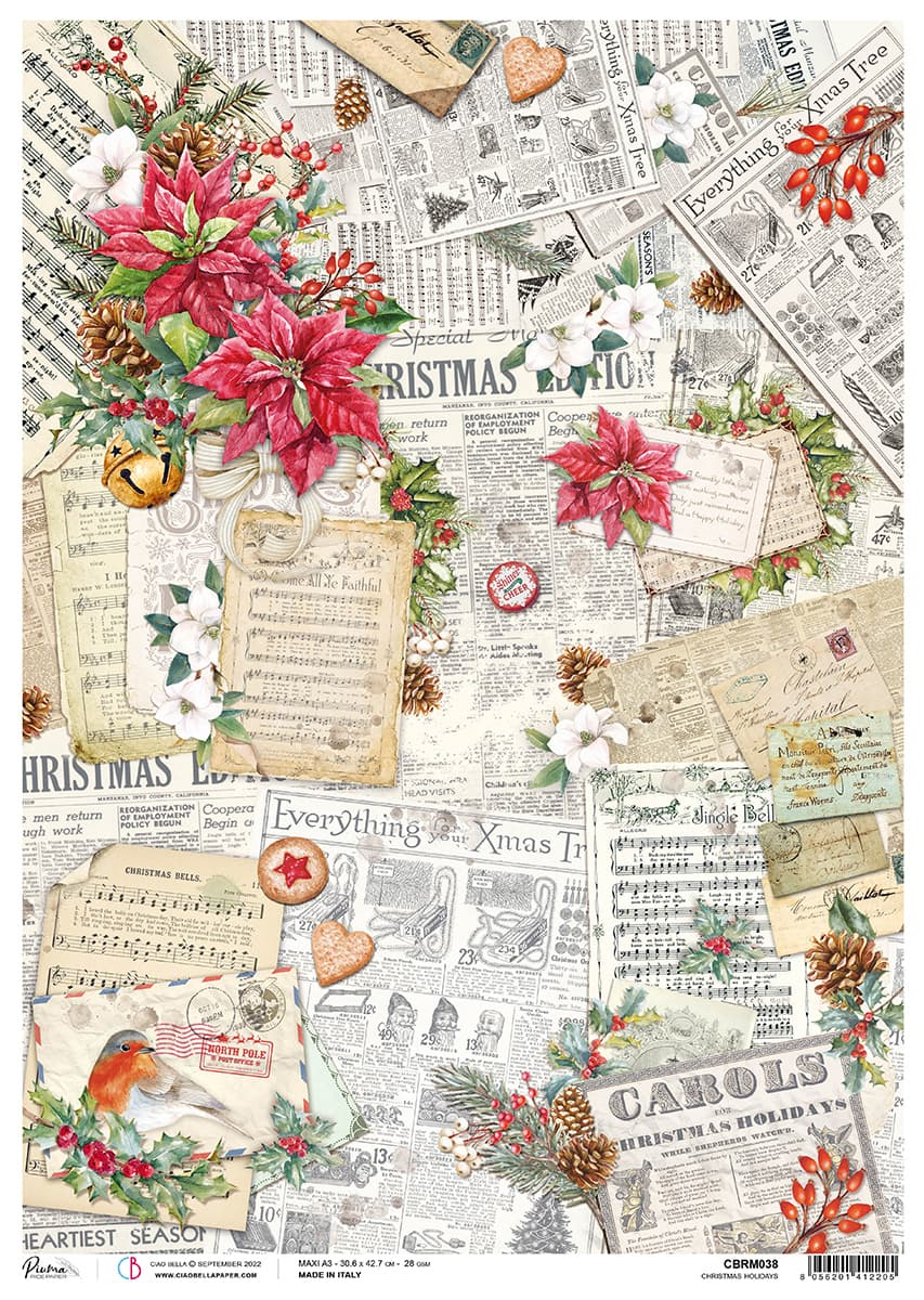 Decoupage Paper - Ciao Bella - A3 - CBRM038 - Christmas Carol  - Rice Paper