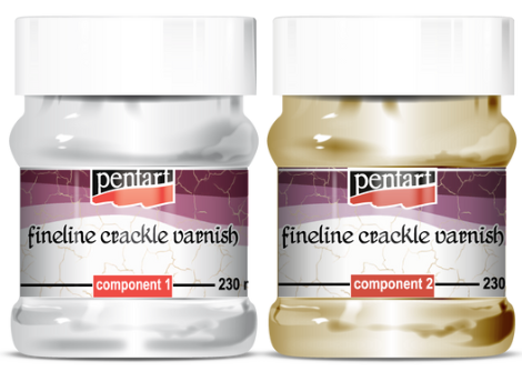 Pentart - Cracking Medium (Surface) - Fineline Crackle Varnish-2 component set -230ml