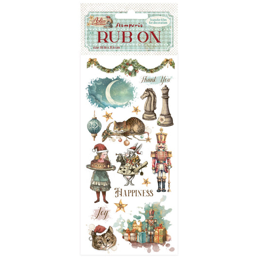 Transfer - Stamperia - DFLRB182 -Rub-on (10x21cm) - Alice in Christmas - Happiness