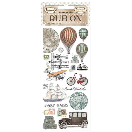 Transfer - Stamperia - DFLRB032 -Rub-on (10x21cm) - Around the World - Balloons