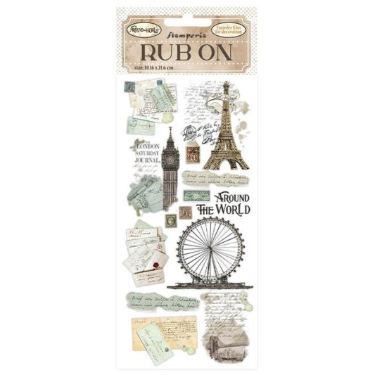 Transfer - Stamperia - DFLRB033 -Rub-on (10x21cm) - Around the World - Monuments