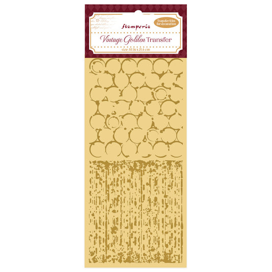 Transfer - Stamperia - DFLRGT03 -Rub-on (10x21cm) - Alice in Christmas - Vintage Gold - Backgrounds)