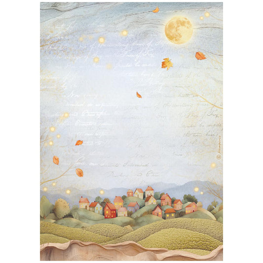 Decoupage Paper - Stamperia - A4 - DFSA41058- Whispering Woods-Town - Rice Paper