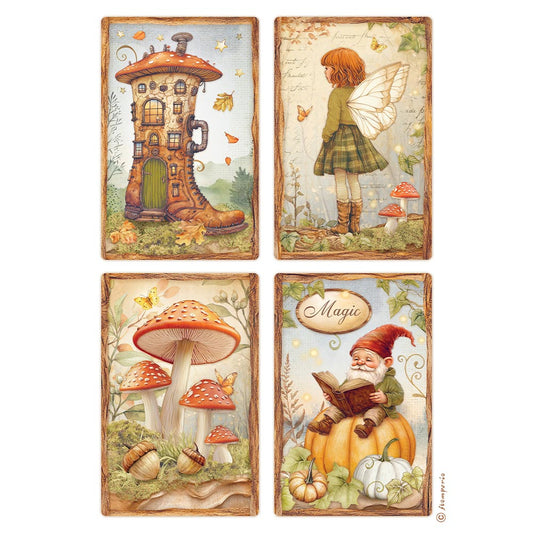 Decoupage Paper - Stamperia - A4 - DFSA41062- Whispering Woods-4 cards - Rice Paper (Copy) (Copy)