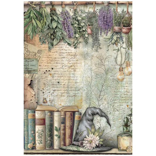 Decoupage Paper - Stamperia - A4 - DFSA41081-Herbarium Silvae-Books-Rice Paper