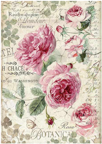 Decoupage Paper - Stamperia - A4 - DFSA4358 - Botanic English Roses - Rice Paper