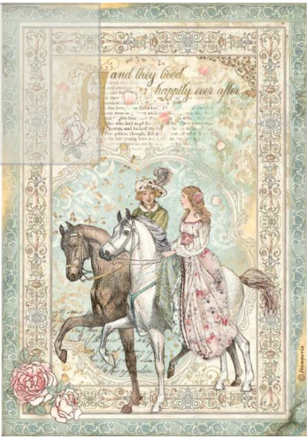 Decoupage Paper - Stamperia - A4 - DFSA4575 - Sleeping Beauty - Prince on Horse - Rice Paper