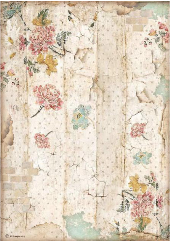 Decoupage Paper - Stamperia - A4 - DFSA4603 - Alice - Wall Texture - Rice Paper