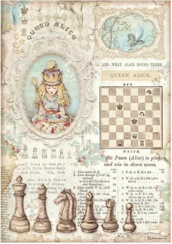 Decoupage Paper - Stamperia - A4 - DFSA4604 - Alice - Queen Alice - Rice Paper