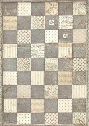 Decoupage Paper - Stamperia - A4 - DFSA4605 - Alice - Chessboard - Rice Paper