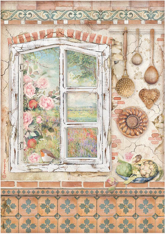 Decoupage Paper - Stamperia - A4 - DFSA4656 - Casa Granada - Window - Rice Paper