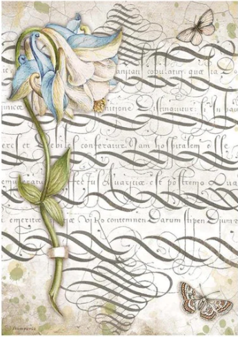 Decoupage Paper - Stamperia - A4 - DFSA4668 - Romantic Garden House - Columbine - Rice Paper