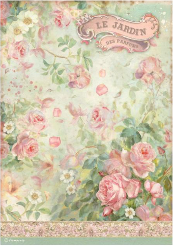 Decoupage Paper - Stamperia - A4 - DFSA4737 - Rose Parfum - Le Jardin - Rice Paper