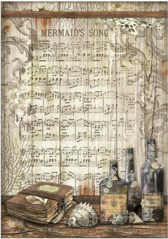 Decoupage Paper - Stamperia - A4 - DFSA4814 - Songs of the Sea - Mermaids Song - Rice Paper