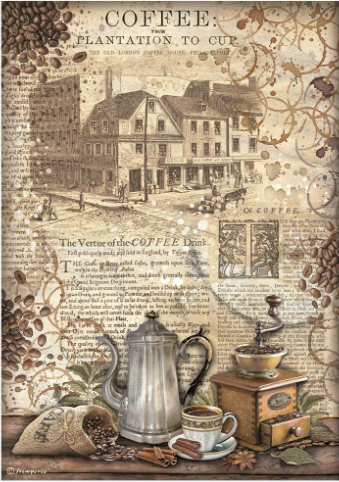 Decoupage Paper - Stamperia - A4 - DFSA4825 - Coffee & Chocolate - Grinder - Rice Paper