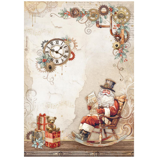 Decoupage Paper - Stamperia - A4 - DFSA4938 - Gear up for Christmas - Santa Claus - Rice Paper