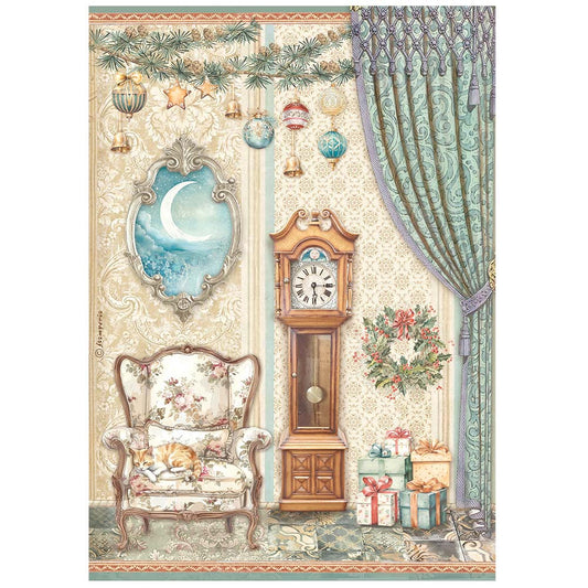 Decoupage Paper - Stamperia - A4 - DFSA4940 - The Nutcracker - Pendulum clock chair - Rice Paper