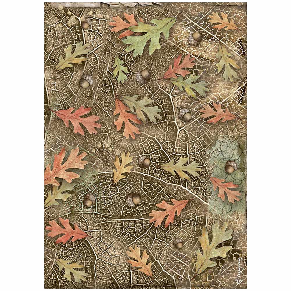 Decoupage Paper - Stamperia - A4 - DFSA4953- Forest Acorns and Leaves - Rice Paper