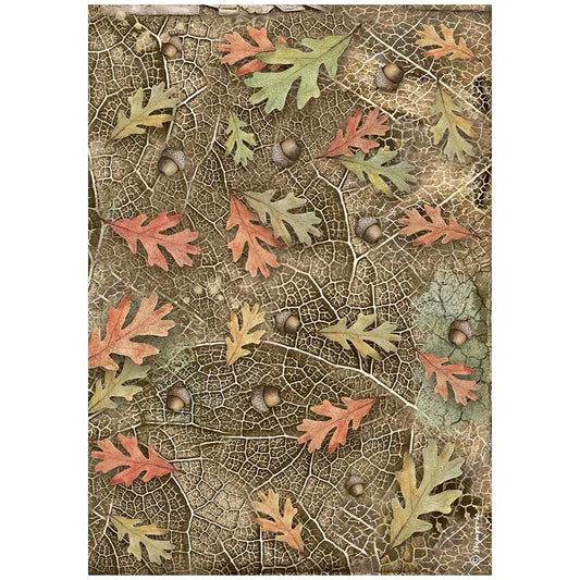 Decoupage Paper - Stamperia - A4 - DFSA4953- Forest Acorns and Leaves - Rice Paper
