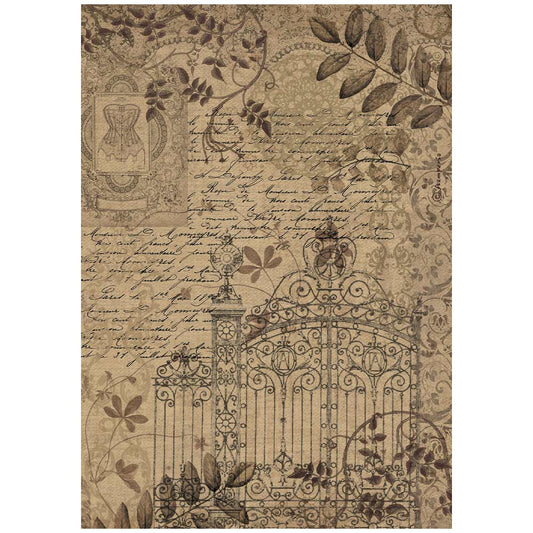 Decoupage Paper - Stamperia - A4 - DFSA4964- Rusty Gate - Rice Paper