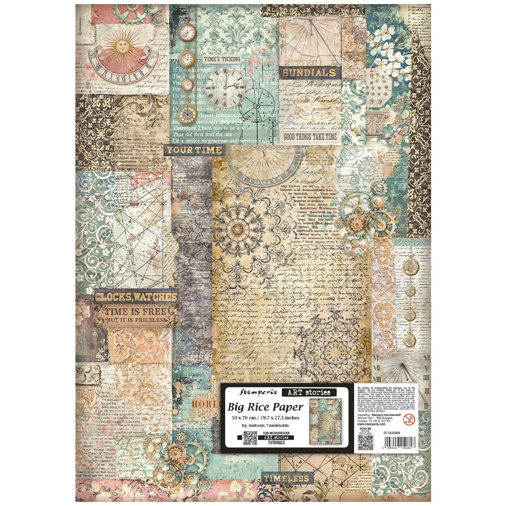 Decoupage Paper - Stamperia - DFSAJB006- Gardens of Time -Mixed Pattern-50x70cm-19.7"x27.5"