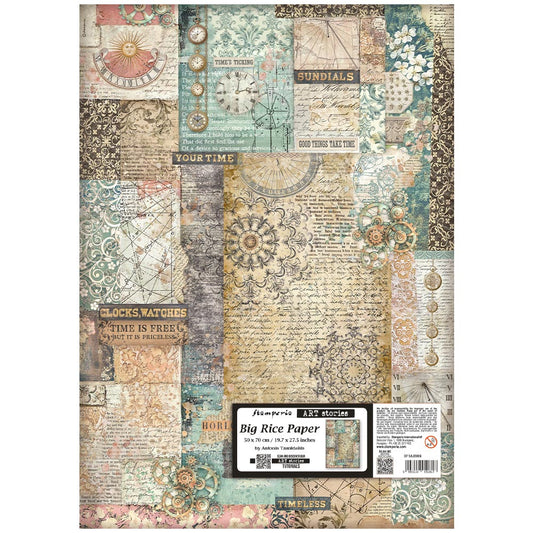 Decoupage Paper - Stamperia - DFSAJB006- Gardens of Time -Mixed Pattern-50x70cm-19.7"x27.5"