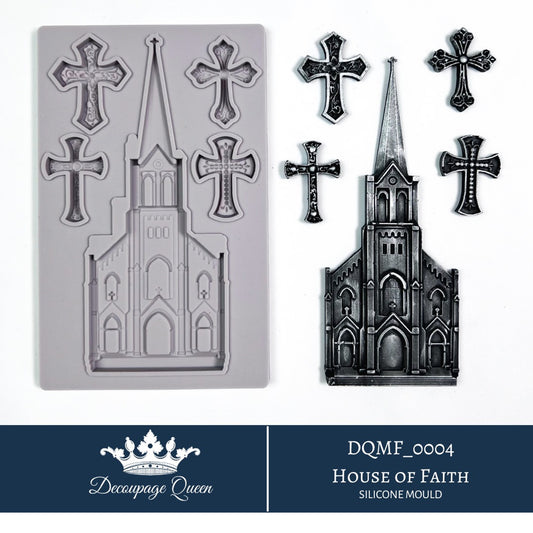 Decor Moulds - Decoupage Queen - DQMF0004 - House of Faith - 5"x8" - Limited Edition