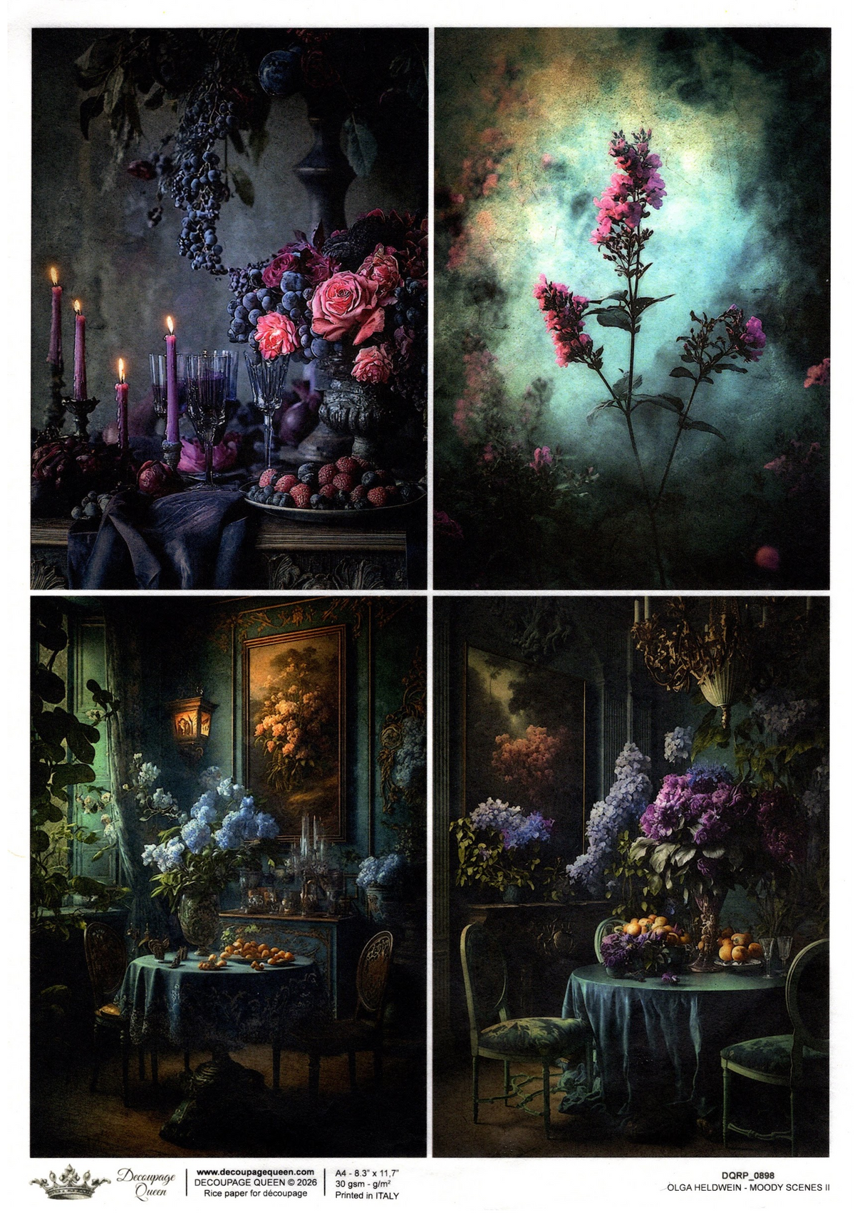 Decoupage Paper - DQ - DQRP0898 - Midnight Echos - Moody Scenes II - Rice Paper